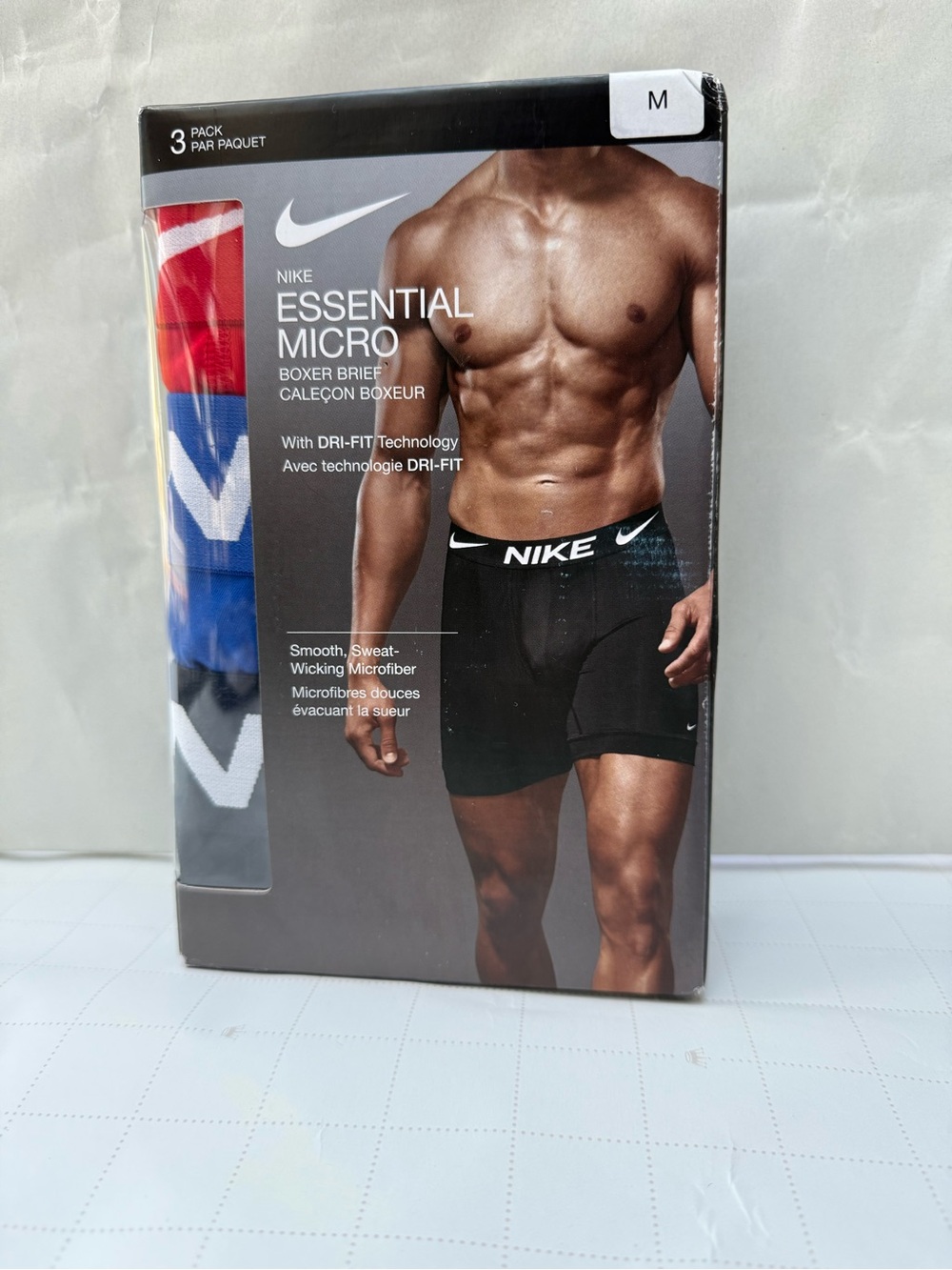 Nike Essential Micro Boxer Briefs Pack - Black, Blue, Red